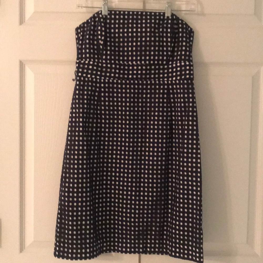 Strapless Vineyard Vines dress navy and white